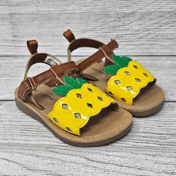 Carters‎ Pineapple Girls Toddler Sandals Size 5 - Picture 1 of 9